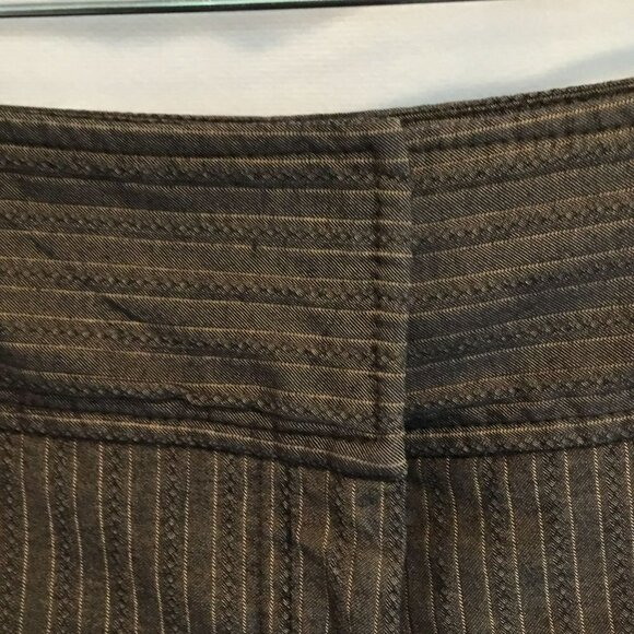 Michael Kors Bermuda Shorts Cotton Blend Brown on Brown Stripe Women's Size 4 - Picture 7 of 9